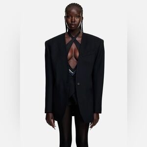NWT Mugler H&M Black Structured Women's Blazer - Limited Edition Sold Out